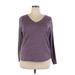 Sonoma Goods for Life Long Sleeve T-Shirt: Purple Tops - Women's Size 2X-Large