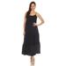 White Mark Women's Scoop Neck Tiered Maxi Dress - Black