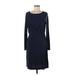 Banana Republic Casual Dress - Wrap: Blue Solid Dresses - Women's Size Medium