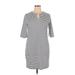 Hang Ten Casual Dress - Shift: Gray Stripes Dresses - New - Women's Size Large