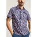 Riviera Slim Fit Floral Stretch Cotton Short Sleeve Button-up Shirt