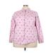 Croft & Barrow Long Sleeve Button Down Shirt: Pink Print Tops - Women's Size 3X