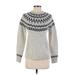 L.L.Bean Wool Pullover Sweater: Gray Chevron/Herringbone Sweaters & Sweatshirts - Women's Size X-Small