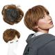 Blonde Short Hair Topper with Natural Bangs Relaxed Pixie Cut Clip in Hair Topper for Women with Thinning Hair Synthetic Hair Top Hairpieces