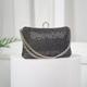 Women's Clutch Evening Bag Wristlet Clutch Bags PU Leather Party Bridal Shower Holiday Rhinestone Chain Waterproof Durable Solid Color Silver wheat-colored Black