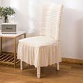 Housse de chaise élastique haut de gamme, 2 pièces, grille à bulles, avec jupe plissée, housse de chaise universelle et simple, moderne, pour salle à manger