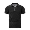 Homme POLO Polo quart de zip Plein Air Casual Revers Quarter Zip Manche Courte Mode basique Plein Damier Quarter Zip Eté Standard Bleu Ciel Noir bleu marine POLO