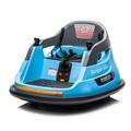 Charmma 12V Bumper Car for Kids Toddlers Battery Powered Bumper Car Ride On Toys with Remote Control Bluetooth Music Flashing Lights Toddler Ride on Cars for 1.5-5 Year Old Boys Girls Blue