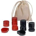 WE Games Checkers Pieces YPF5 Only Wooden Checker Board Pieces 24 Red and Black Stackable Player Pieces with a Drawstring Storage Bag 1.5 Inch Diameter Carved Versatile Backgammon Pieces