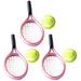 3 Sets Tennis Rackets Model Mini Tennis Racket and Balls Miniatures Decor Tennis Set Toys