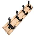 Coat Rack Wall Mount Coat Hooks - Wooden Black Coat Rack with 4 Hooks Wall Hooks for Hanging Coat Hat Bag Towel Hanger