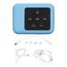 Waterproof MP3 Player Multifunctional HiFi Stereo Noise Reduction Back Clip MP3 Music Player for Swimming Diving Sports Blue