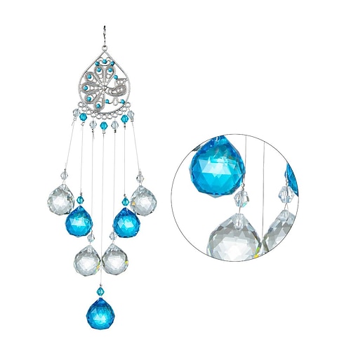 Buntes Leben des Baumes, Sonnenfänger, Traumfänger mit buntem Kristall, handgefertigtes Geschenk, Wandbehang, Dekor, Kunst, Windspiel, Autoanhänger zum Aufhängen Image