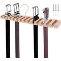 Belt Hanger for YPF5 Wooden Belt Organizer for 2 in 1 Belt Rack for 14 Belts with Swivel Hook Wall Mount Tie and Belt Holder for Door Wall Belt Storage Tie Rack Tie Hanger