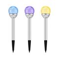 HYWGDLT 3 Pack Solar YPF5 Lights Outdoor Garden 7 Color Changing Solar Landscape Lights Waterproof Cracked Glass Ball LED Solar Pathway Lights for Patio Garden Pathway Walkway Decoration.â€¦
