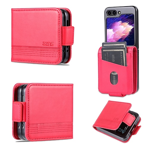 Handy Hülle Handyhüllen Für Samsung Galaxy Z Flip 7 Z Flip 6 Z Flip 5 Z Flip 4 Z Flip 3 Flip-Cover Vollschutz Kartenfach Stoßfest Retro PC PU-Leder Image