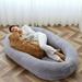 Docred Large Human Dog Bed for People Adults Calming Human Size Giant Dog Bed Fits Pet Bean Bag Dog Bed 72 x51 x12 ï¼ŒGray