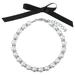 Pet Jewelry Collar Dog Imitation Pearls Collars 3 Sets Supplies Necklaces White