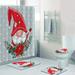 Cute Cartoon Gnome Christmas Shower Curtain Bathroom Curtains Set Elf Dwarf Painting Curtain for Kids Bathtub Decor Rug Carpet
