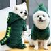 Brother Teddy Pet Clothes Autumn and Winter Warm Four-Legged Small Medium-Sized Dog Dog Cat Dinosaur Pet Clothes Green Xs