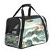 Sea Mew Stylish Fabric Cat Carrier - 900D Oxford Cloth Sherpa Base - Comfy & Lightweight Pet Bag for Travel - Nylon Webbing Handles - Ideal for Small-Medium Cats -Spacious Transport