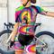 Damen Radtrikot mit Radhose fahrradbekleidung Kurzarm MTB Mountain Rennrad Violett Rosa Blau Graphic Fahhrad Atmungsaktiv Schnelltrocknend Spandex Sport Graphic Bekleidung