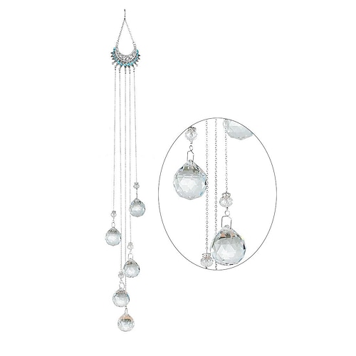 Buntes Leben des Baumes, Sonnenfänger, Traumfänger mit buntem Kristall, handgefertigtes Geschenk, Wandbehang, Dekor, Kunst, Windspiel, Autoanhänger zum Aufhängen Image