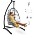 G TALECO GEAR C-Type Hanging Chair Stand Hammock Chair Stand Outdoor Swing Chair Stand Only Black