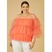 Plus Size Tiered Tulle Top