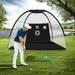 10x7FT Indoor Outdoor All-in-1 Golf Hitting Net with Golf Mat Practice Net