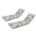 2PCS Set Outdoor Lounge Chair Cushion Replacement Patio Funiture Seat Cushion Chaise Lounge Cushion-White flower
