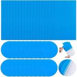 Pool Vinyl Repair Kit Self Adhesive Vinyl Repair Patch Kit Inflatable Pool Repair Patch Kit Plastic Repair Patches for Inflatable Boats Pools Square and Round Shape