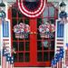 Mynkyll 1PCS Fourth Of July Decoration Wooden Welcome Door Sign Patriotic Wall Decoration Red White And Blue Garland American Flag Hanging Sign Independence Day Decoration Door Porch Wall