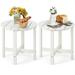 Gymax 2PCS 18 Adirondack Side Table Weather Resistant HDPE Garden Patio White