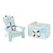 Meuva Mediterranean Style Mini Beach Chair Decoration Children s Room Ocean Wind Desktop Small Box Decoration Shooting Props Heart Eggs Decorations for Living Room Vintage Store Display Snowman