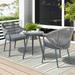 NUU GARDEN 3 Piece Outdoor Bistro Set Woven Rope Conversation Patio Set All Weather Aluminum Patio Furniture Chairs and Table with Cushions for Garden Deck Backyard Gray