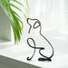 myvepuop Desktop Ornament Dog Minimalist Arts Sculpture Personalized Gift Metal Decoration E One Size