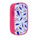 XMXY Large Capacity Pencil Case Patriotic Blue American Pencil Box Pouch with Compartments Portable Pencil Bags with Zipper for Teen Girl Pink