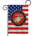 US MILITARY USMC Semper YPF5 Fi Marine Corps Flag Armed Forces Double-Sided Lawn Decoration Gift House Garden Yard Banner United State American Military Veteran 12 x 18.5 Made in USA
