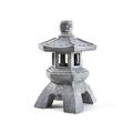 Solar Pagoda Lantern Garden Statue Indoor/Outdoor Zen Asian Decor for Landscape Balcony Garden Patio Porch Yard Art Ornament Polyresin Gray Stone Finish