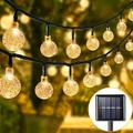 ONSTUY Solar String Lights YPF5 Outdoor 36ft 60 LEDs Crystal Globe Lights with 8 Lighting Modes Waterproof Solar Powered Outdoor Lights for Garden Patio Yard Festival Party Decor(Warm White)