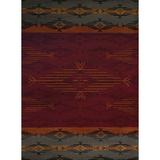 United Weavers Affinity Area Rug 750-06030 Native Skye Red Banded Lines 7 10 x 10 6 Rectangle