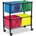 Two-Tier Rolling File Cart 26w x14d x 29-1/2h Black