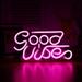 Good Vibes Neon Sign Lights Signs Lights with USB Decor for Room Bedroom Bar Restaurant Game Room Christmas Valentine s Day Birthday Party LED Art Decoration Light