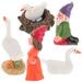 Garden Gnome Ornament Geese Ornaments Decor Fairy Gnomes Outdoor Sculpture Resin Dwarf Elder