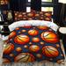 3D Sports Fire Basketball Bedding Set for Teen Boys Duvet Cover Sets with Pillowcases Twin Full Queen King Size 3PCS 1 Duvet Cover+2 Pillow Shams