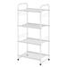 GEORIS 4 Tier Shelf YPF5 Storage Metal Rack Stackable Extendable Plant Stand Heavy Duty Mesh Shelving Unit for Bathroom Kitchen Organizer (White 17.6 W x 11.8 D x 37.4 H)