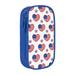 XMXY Large Capacity Pencil Case American Patriotic Heart Day Pencil Box Pouch with Compartments Portable Pencil Bags with Zipper for Teen Girl Blue