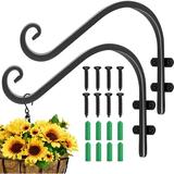 Plant Hanging Wall Hooks 2 Pack Hanging Plant Holder Hanging Plant Bracket Hanging Basket Hooks for Hanging Planters Birdhouses Bird Feeder Lantern Wind Chimes Wall Sconces Light Fixtures