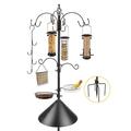 Deluxe Bird Feeding Station YPF5 Kit Bird Feeder Pole Hanging Kit Multi Bird Feeders with Squirrel Baffle and Metal Suet Feeder Bird Bath Mesh Tray for Attracting Wild Birds and Planter Hanger